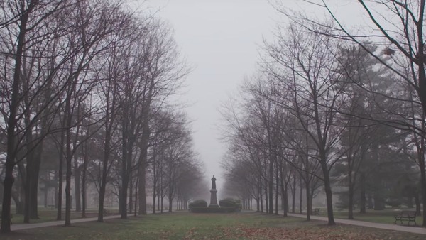 A foggy winter morning at Notre Dame