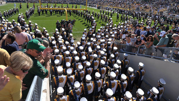 The Band of the Fighting Irish Takes the Field