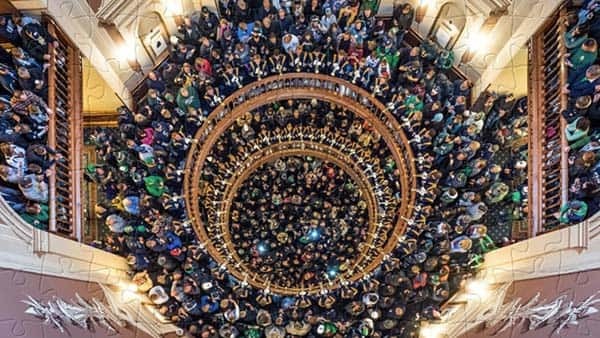 Trumpets Under the Dome, a brief performance of the Alma Mater and the Notre Dame Victory March by the trumpet section of the Notre Dame Marching Band in the Main Building rotunda on Football Saturdays.