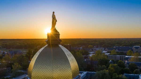 The Golden Dome with the sun in the background