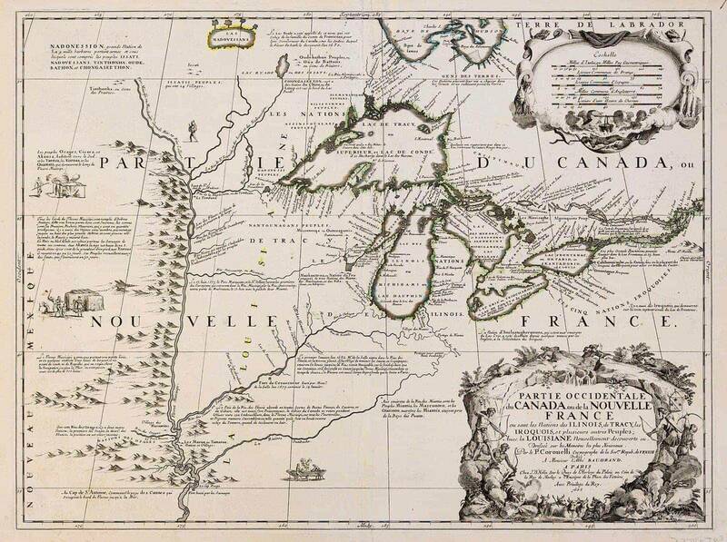 1688 map of French territory in North America.