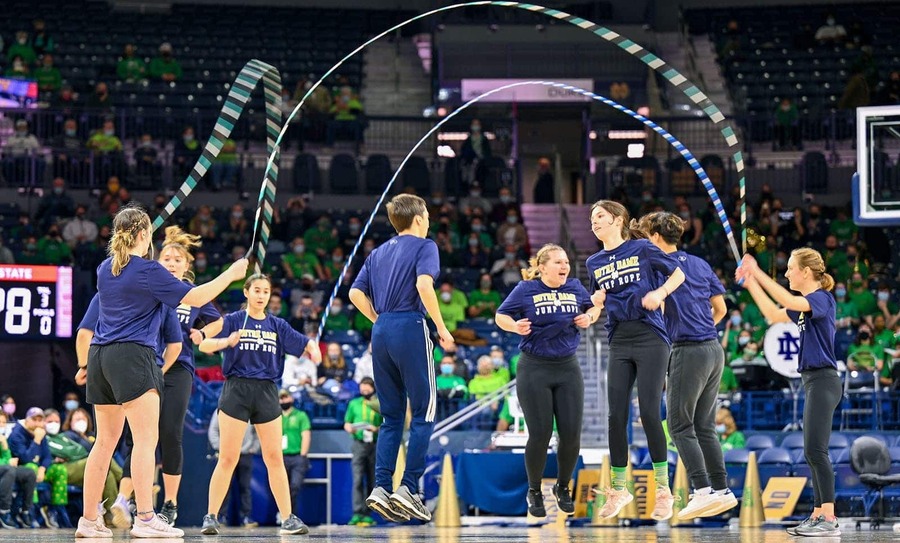 A Jump Rope Club performs at halftime of the Women’s Basketball Game.
