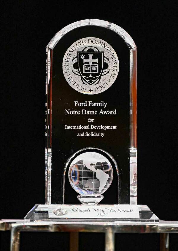 The Ford Family Notre Dame Award for International Development and Solidarity award.