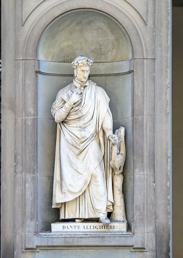 Statue of Dante in Florence, Italy.