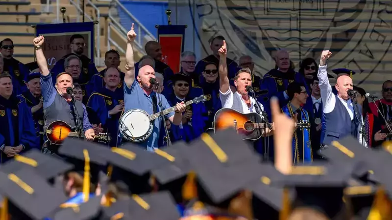 The musical group The High Kings close out the 2024 Commencement Ceremony.
