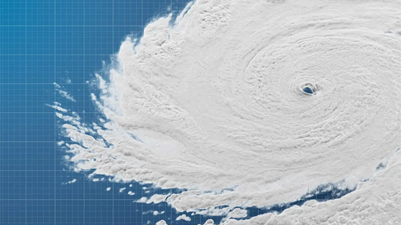 The eye of a hurricane
